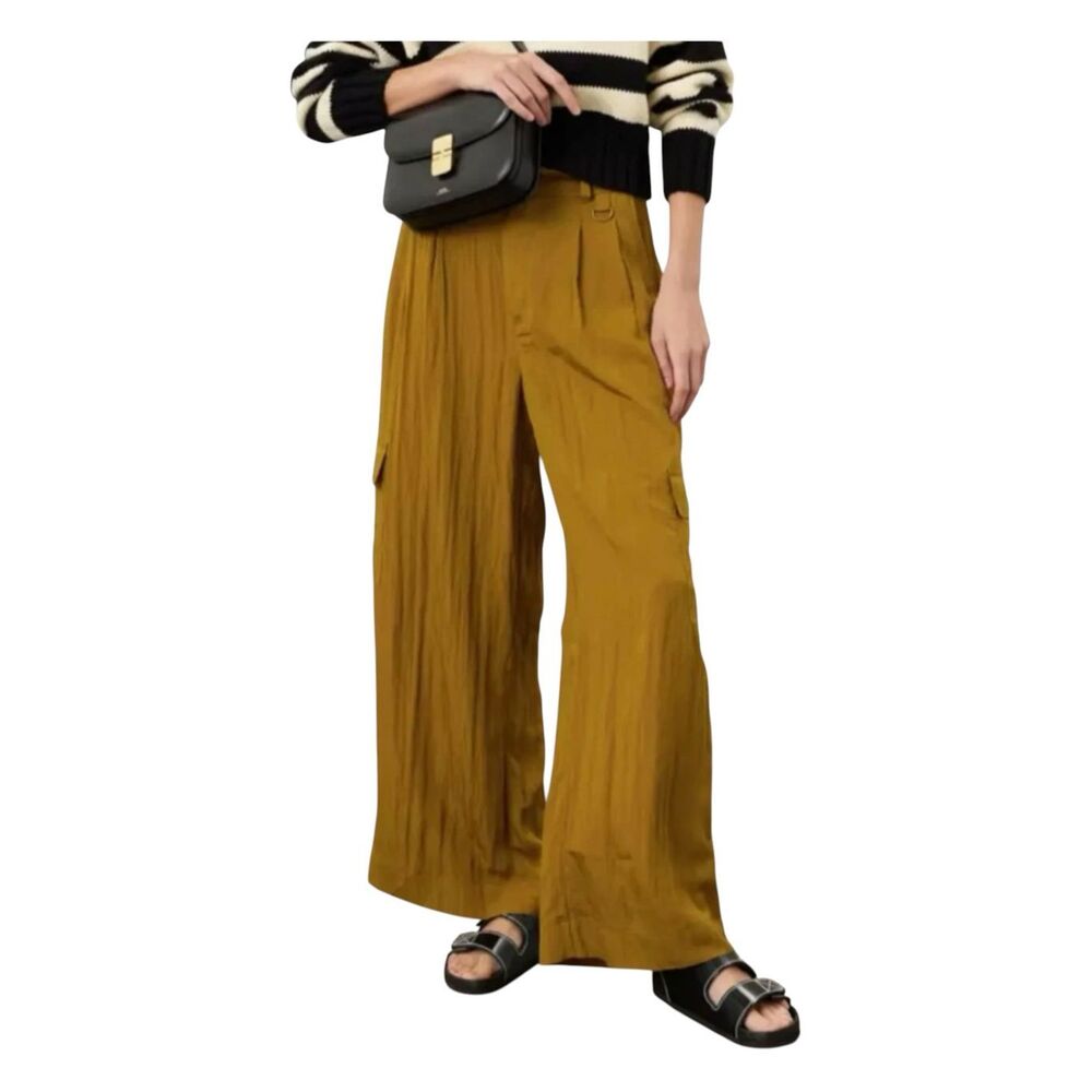 Madewell The Harlow Green Wide Leg Pleated Drapery Cargo Pant‎ NM358 Size 4